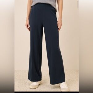 Pact Women's Navy Wide-Leg airplane sweat Pants